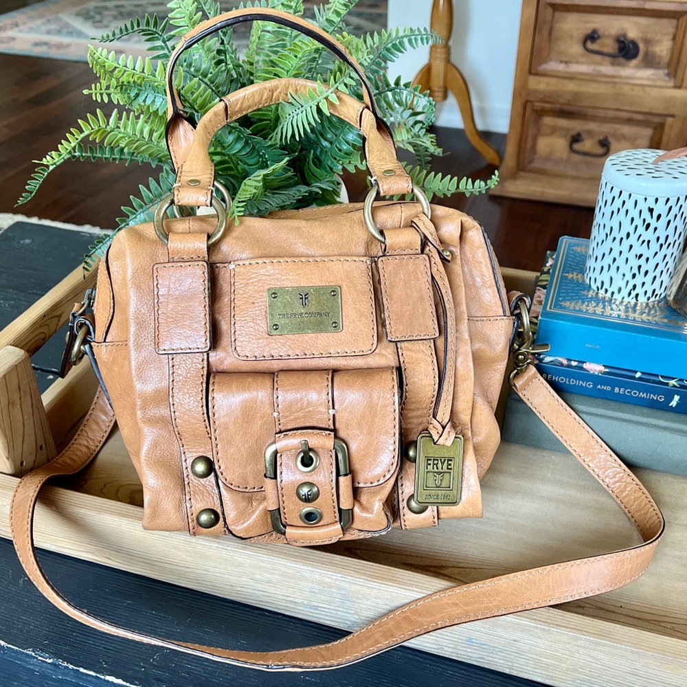 Frye Camel Leather Crossbody Bag Purse